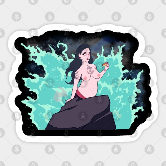 Gothic Mermaid Sticker by LVBart